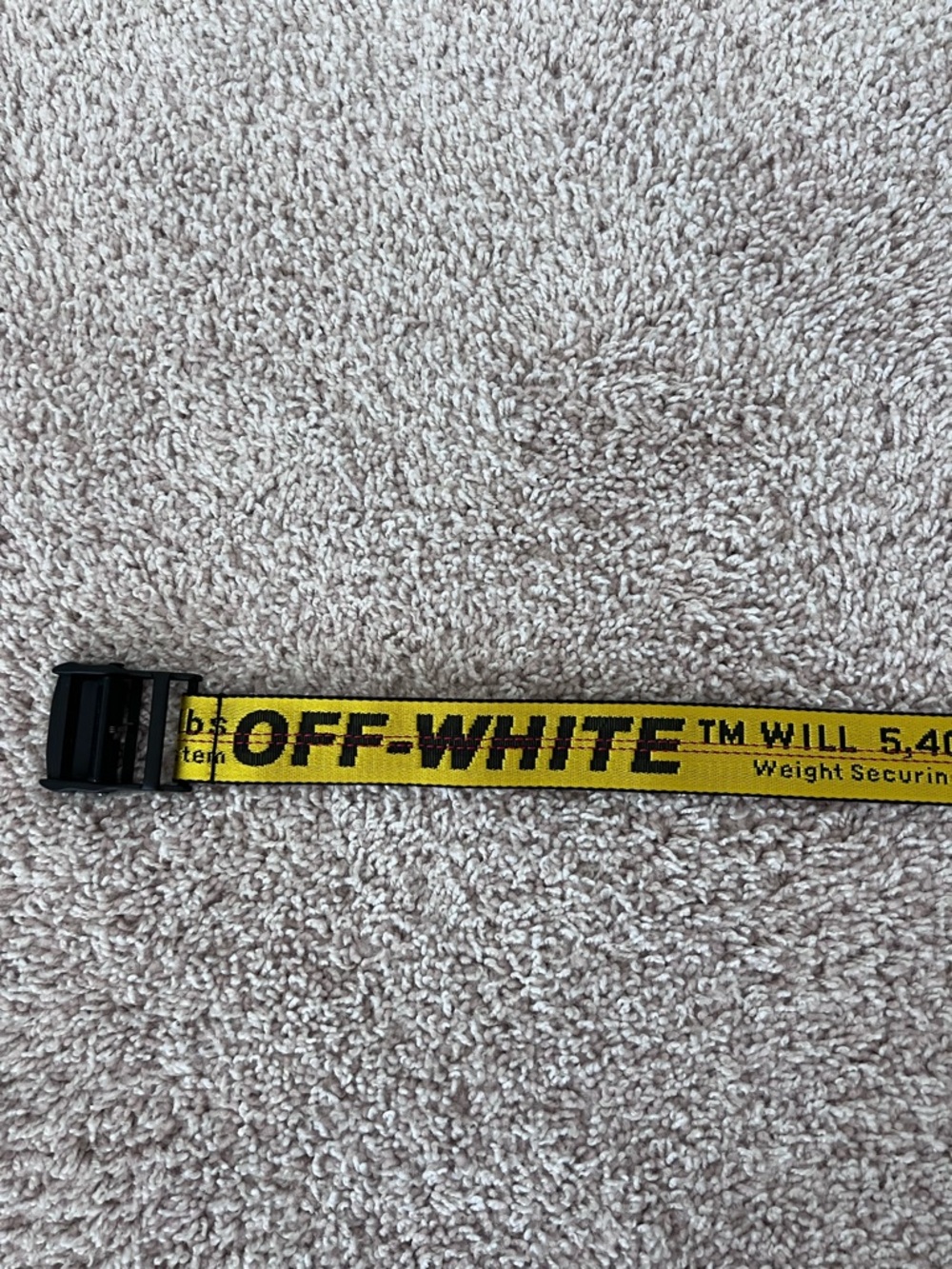 Off-White Yellow Industrial Belt with Black Buckle